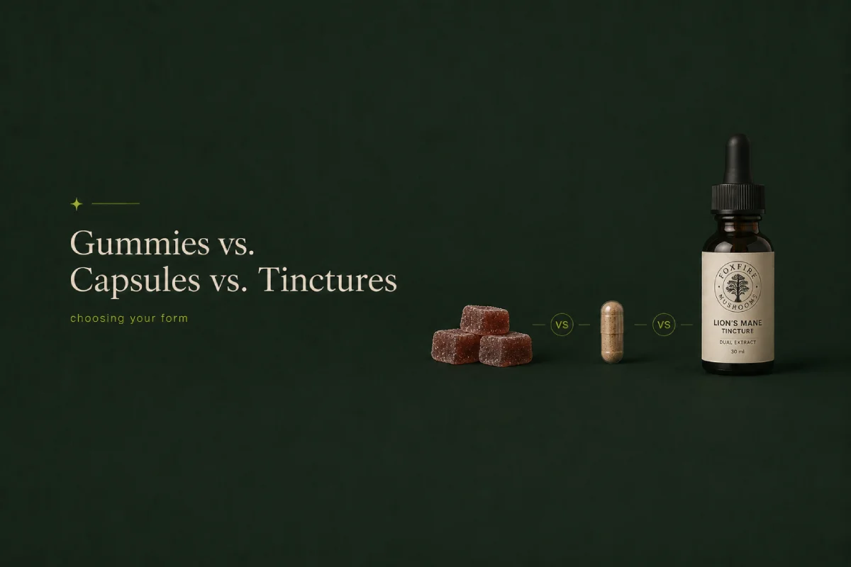 Mushroom Gummies vs. Capsules vs. Tinctures Which Form Is Right for You_